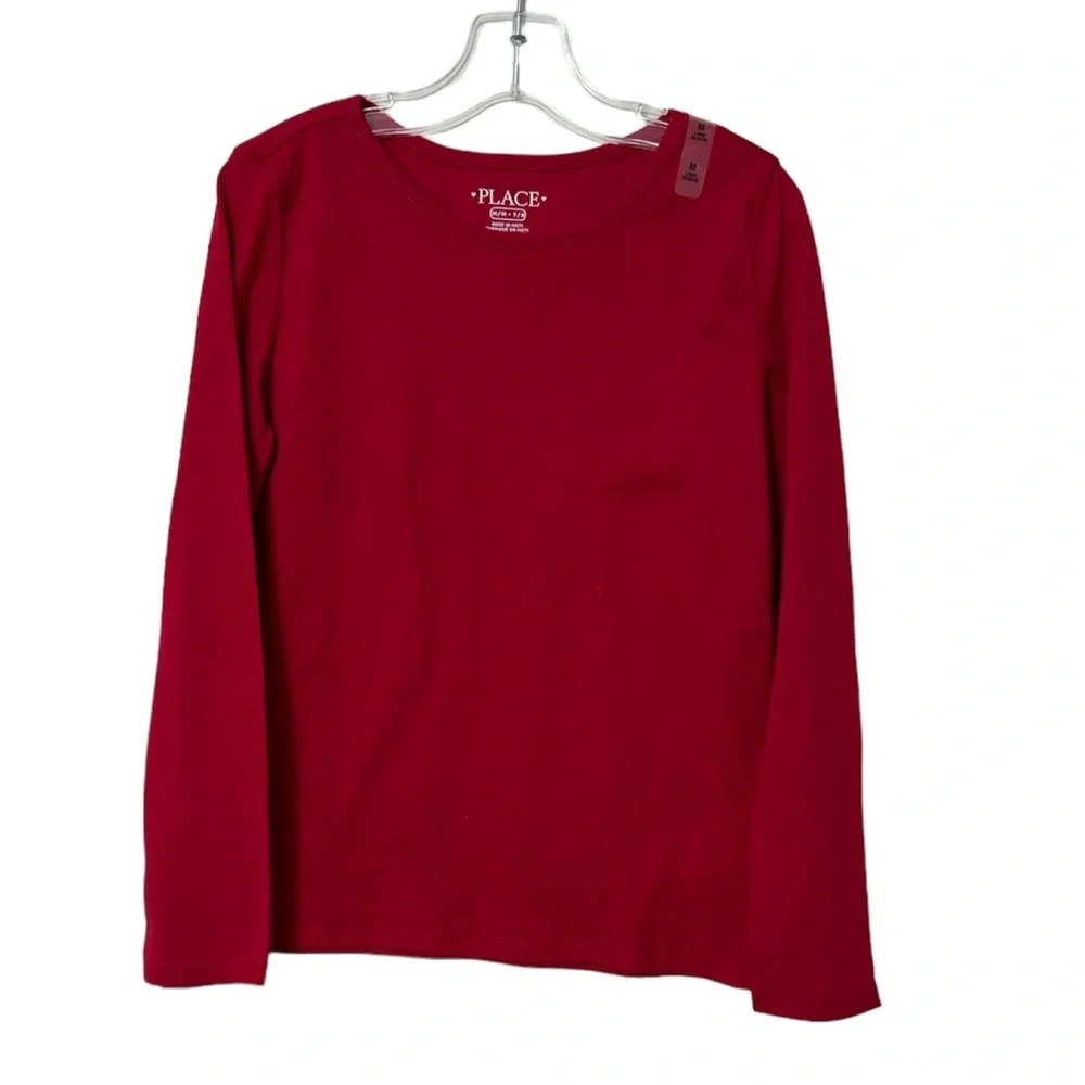 The Children’s Place Girls Size 7/8 Red Long Sleeve Shirt NWT